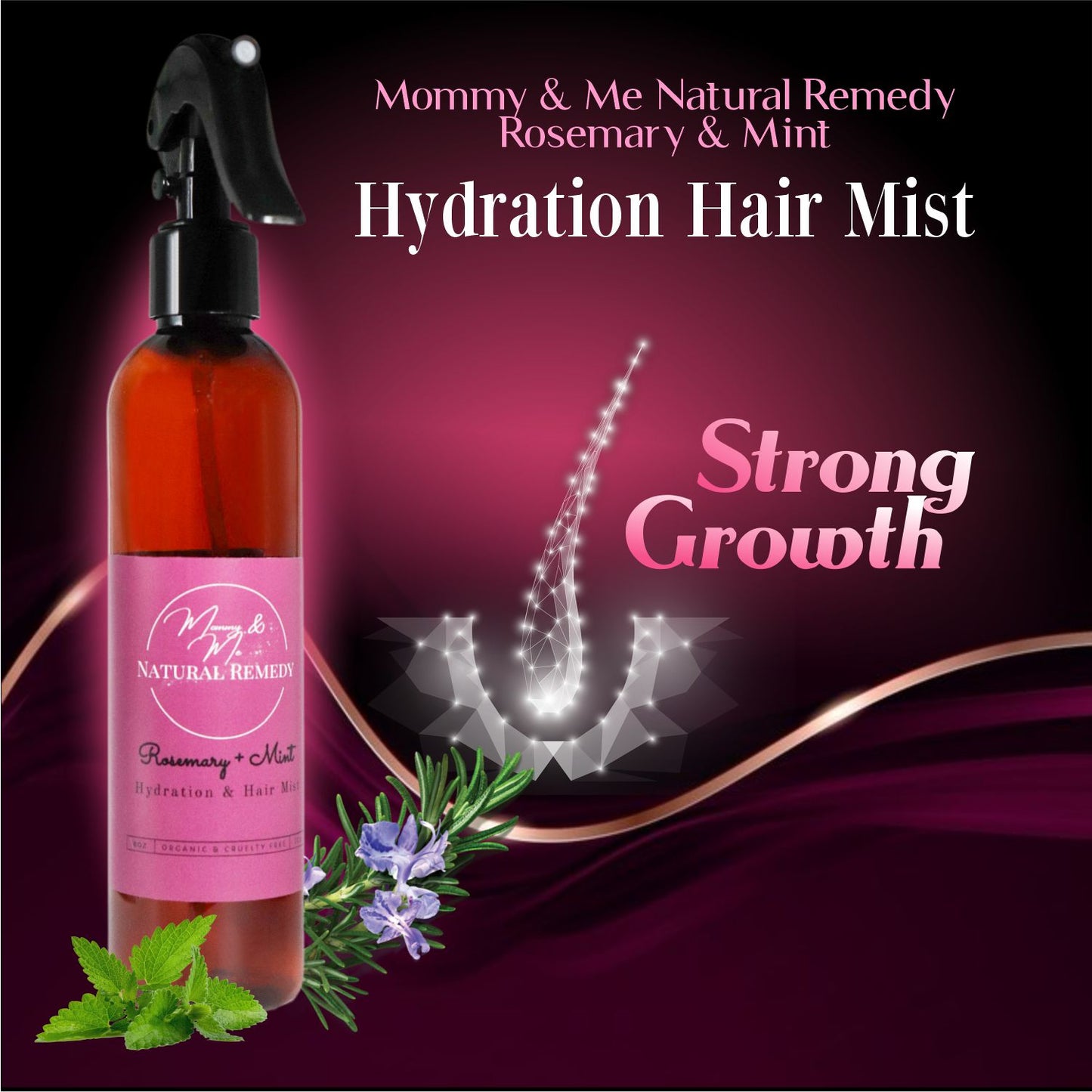 Mommy & Me Natural Remedy Rosemary & Mint Hydration & Hair Mist, 8 oz